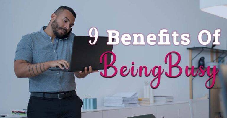 Man on his phone and laptop - Benefits of being busy