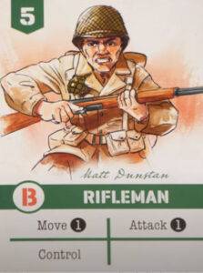 Rifle man action card in Undaunted normandy