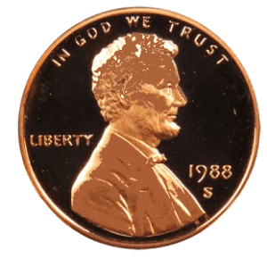 Lincoln penny - 1988 S Lincoln penny proof value and error