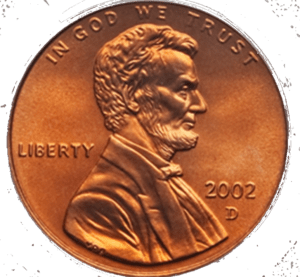 Lincoln penny - 2002 d Lincoln penny value and error