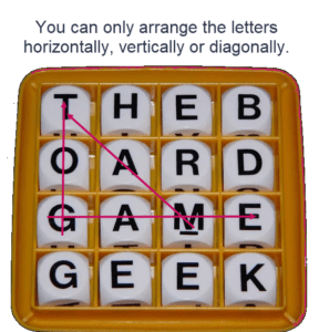 How to play boggle - Word arrangement