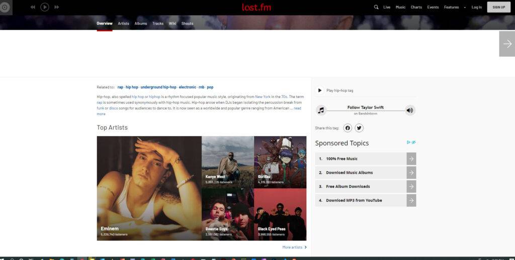 Last.fm - Place to download free hip hop music