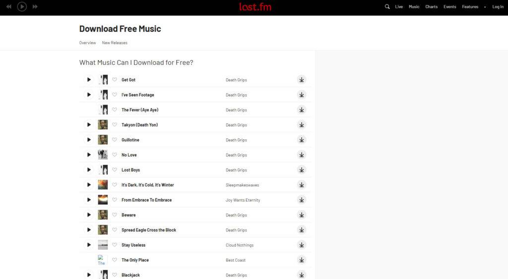 Last.fm - Website to download Free iPod Music