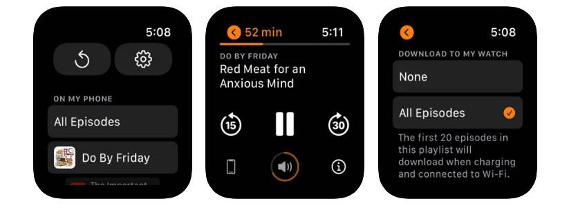 Overcast - Free music apps for apple watch