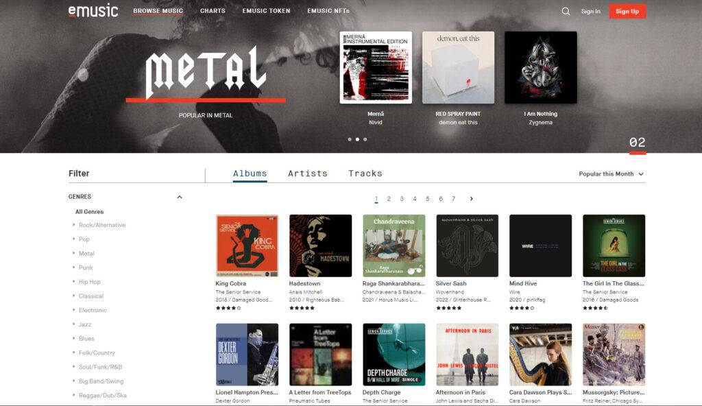 eMusic - Website to download Free iPod Music