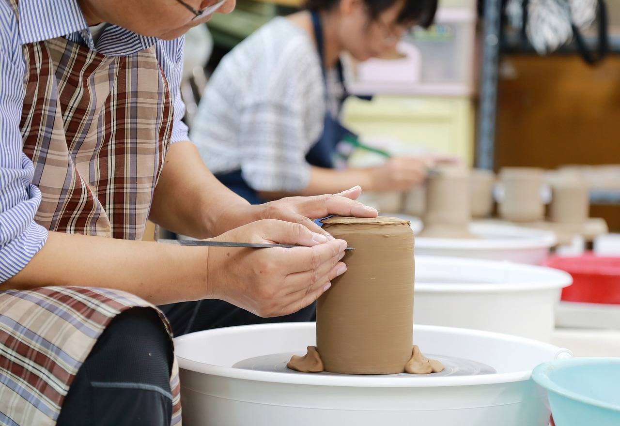 Group Activities For Adults - Making art with clay